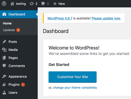 Azure New WordPress